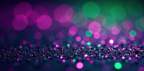 Shiny purple and green glitter sparkle confetti background perfect for Halloween, Mardi Gras, Easter, proms, dances, celebrations with copyspace,  Halloween,  purple