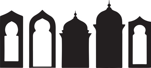 islamic shape silhouette vector