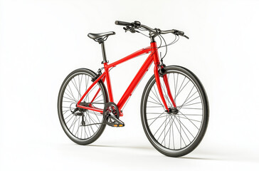 A vibrant red bicycle, presented once again on a white background, bursts with energy and iconic style.