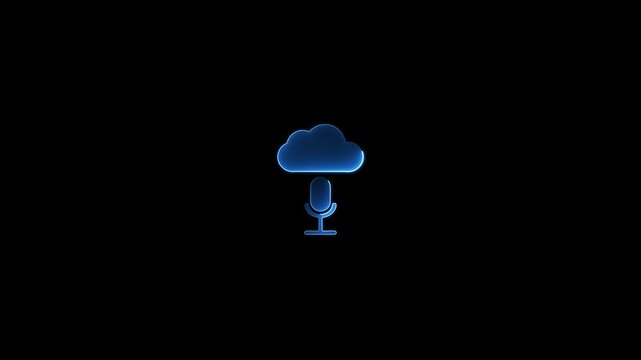 Music streaming service line icon.sound cloud computing, online media streaming, online song, audio wave. 4K Video motion graphic animation