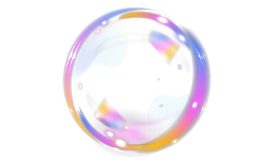 PNG soap bubbles with rainbow reflection on transparent background. Delicate floating bubbles for beauty, hygiene, spa, and clean airy design. Water glass bubble realistic. Transparent PNG available.