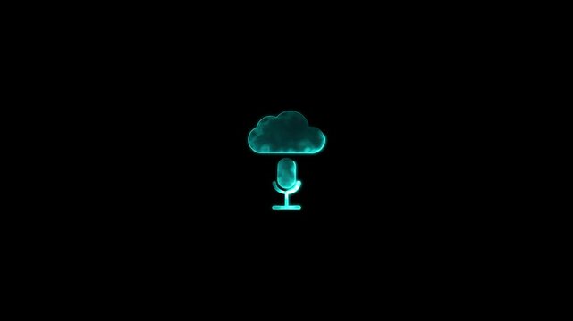 Music streaming service line icon.sound cloud computing, online media streaming, online song, audio wave. 4K Video motion graphic animation