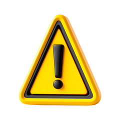3D Yellow Warning Triangle with Exclamation Mark Symbol for Alert, Caution, and Hazard Notification in Safety and Security Contexts, sign, warning, danger, exclamation, triangle, symbol, icon

