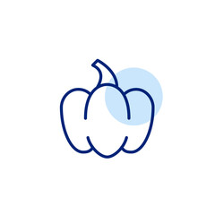 Bell pepper. Green groceries shopping. Vegetables and fruits. Fresh food. Pixel perfect, editable stroke vector icon