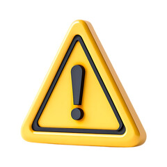 3D Yellow Warning Triangle with Exclamation Mark Symbol for Alert, Caution, and Hazard Notification in Safety and Security Contexts, sign, warning, danger, exclamation, triangle, symbol, icon
