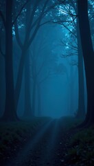 Mysterious and moody image with a deep blue dark background,  calming,  moody