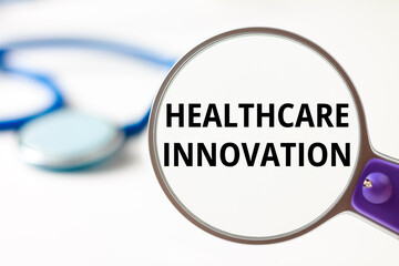 healthcare innovation title text technology medical theme