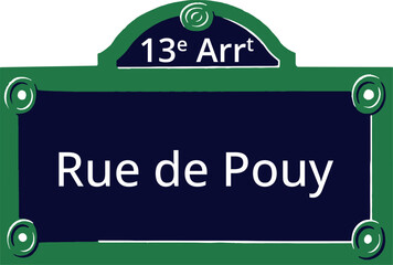 13e Arrt, Elegant Parisian Street Sign