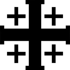 Jerusalem Cross - Cross potent with four small crosses