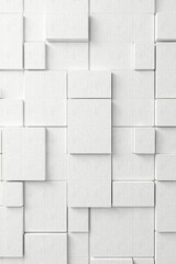Obraz premium Modern abstract white concrete tile wall background with square ceramic mosaic cube pattern for high resolution Home and kitchen concept, mosaic, wall