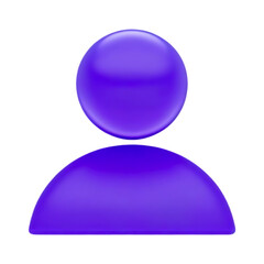 3D Purple User Profile Icon – Digital Avatar, Minimalist People Symbol for Social Media, UI/UX, and Online Networking, user icon, group icon, team symbol, community icon