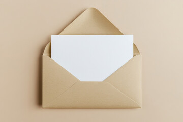 "Blank Invitation Envelope with Paper Card Insert - Formal Correspondence"