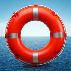 Life Guard Security Red Life Buoy Isolated