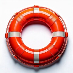 Life Guard Security Red Life Buoy Isolated