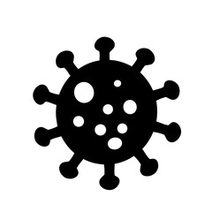 Obraz premium Simple flat design of virus and bacteria icon, representing harmful germs, microorganisms, and infection. Suitable for medical, health, and science illustration