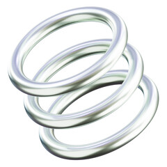 Fototapeta premium Three Metallic Rings Stacked