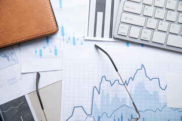 Financial growth graphs with a business objects. Business