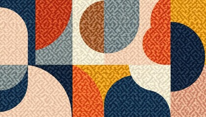 Fototapeta premium Abstract geometric shapes in muted tones create a sophisticated interior design repeat pattern , shape, tileable