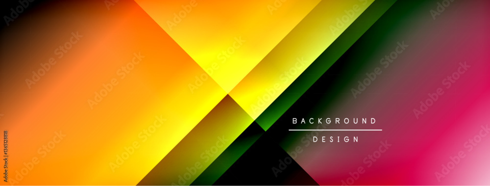 Aufkleber Dynamic shadow lines with gradient colors geometric background