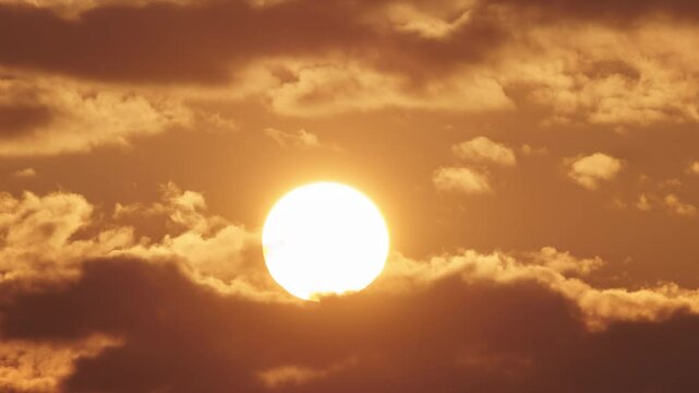 Sun close-up rising over mountain horizon. Beautiful nature video time lapse landscape.