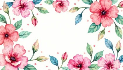 Obraz premium Delicate watercolor floral pattern, perfect for spring events , pastel, design element