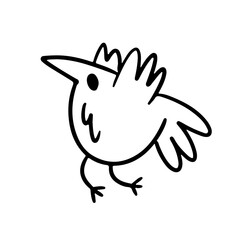 funny doodle bird. Vector cartoon illustration isolated on white