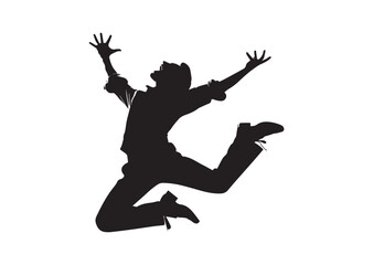 Actor in a dramatic pose silhouette vector