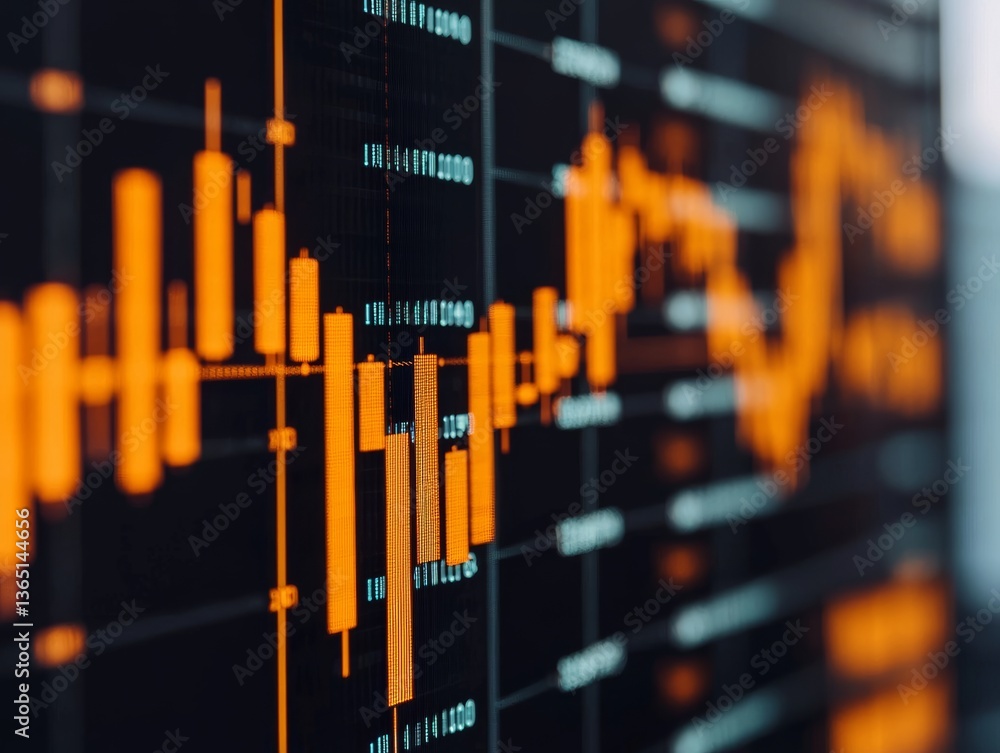 Aufkleber analyzing financial trends in business digital market data visualization financial environment close