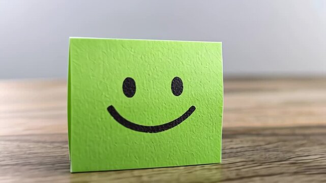 Cheerful eco friendly note with smiley face enhances customer satisfaction and promotes happiness and positivity through simple paper design.