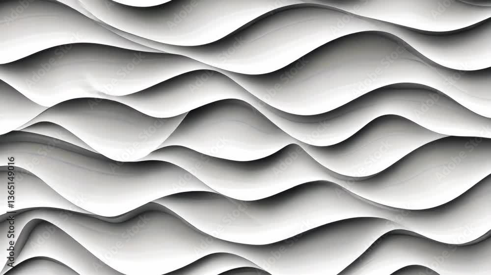 Poster enjoy the mesmerizing patterns of wavy paper layers in shades of grey, showcasing depth and artful d