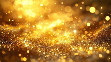 Golden Sparkling Glitter Background