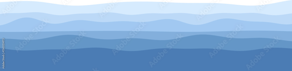 Poster abstract blue wave pattern with layered oceanic design.
