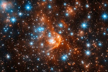 Fototapeta premium Stunning view of the universe showcasing vibrant star formations and cosmic colors