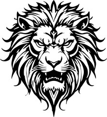 Obraz premium Lion head mascot vector illustration with a wild and powerful feline design