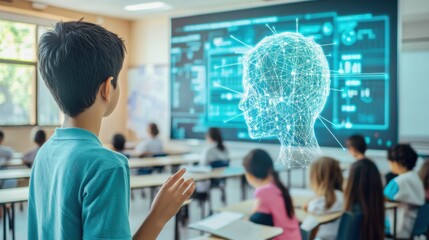 A machine learning developer applying AI for personalized marketing automation, office with marketing analytics and AI models visible, High-tech style