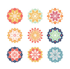 set of vector snowflakes