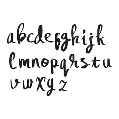 dry brush alphabet font set made by real brush grunge style vector, Isolated vector set