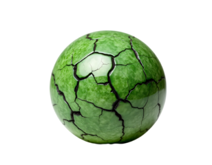 Cracked green sphere