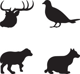 set of animals silhouettes
