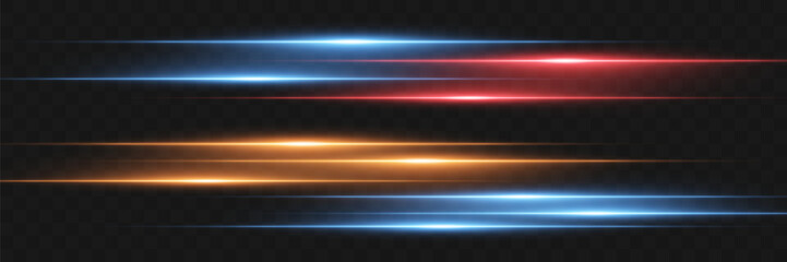 Collection of sparkling neon lines, laser beams effect.Vector.EPS 10.