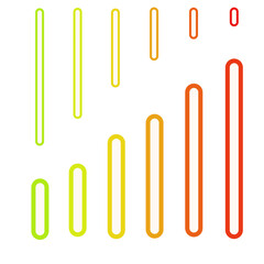Colorful gradient bars growing taller, symbolizing increasing performance, achievement, or progress over time