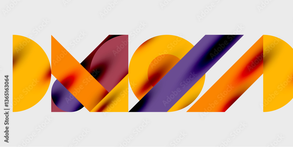 Aufkleber Modern abstract background featuring circles, lines, and triangles in a dynamic geometric composition. Perfect for stylish, tech, or creative-themed designs