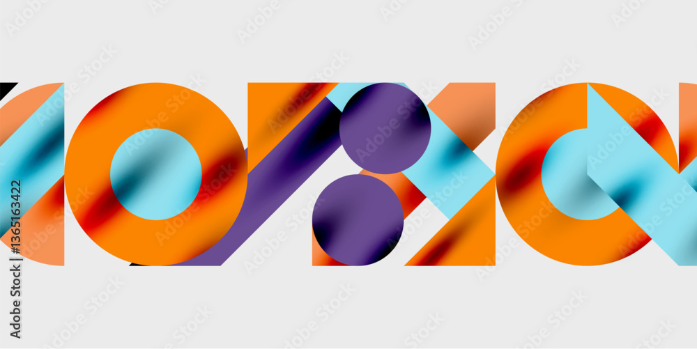 Poster Vibrant abstract background circles with smooth gradients, creating a dynamic and modern design. Ideal for creative, tech, or contemporary-themed projects
