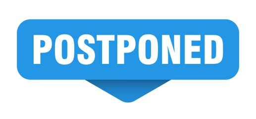 postponed sticker. postponed sign on transparent background