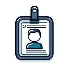 Fototapeta premium ID Card Icon in Flat Style with Simple Design 