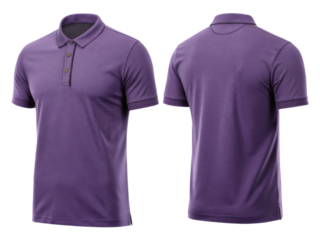 stylish polo shirt template in rich purple hue, perfect for casual outings or sporty events, combining comfort and elegance seamlessly