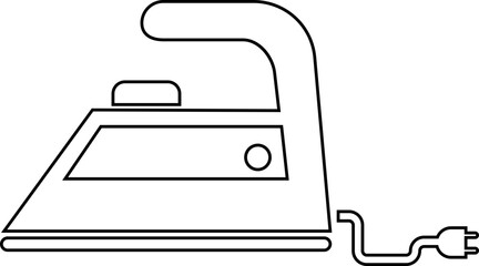 Iron icon. Isometric vector of smoothing-iron for web and app design isolated on transparent background. Home appliance, Steam generator ironing laundry symbol heat clothe iron.