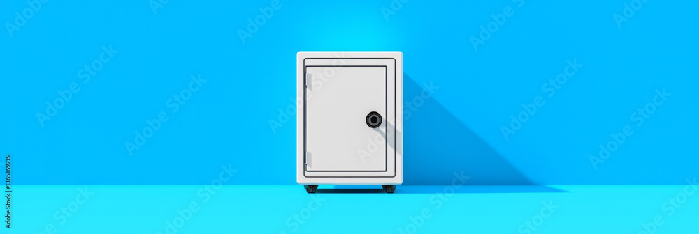 Aufkleber digital art of an open bank safe, showcasing a clean and simple design in a technical style,