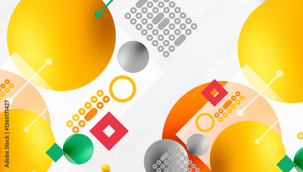 Poster circles and elements geometric abstract background