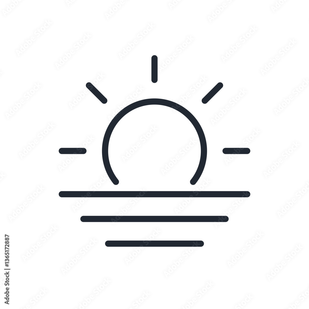 Canvas Prints sunrise editable stroke outline icon isolated on transparent background flat vector illustration. pi